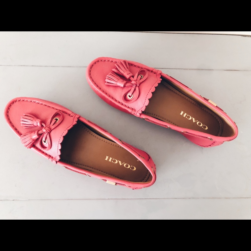 Raspberry Coach Tassel Loafers